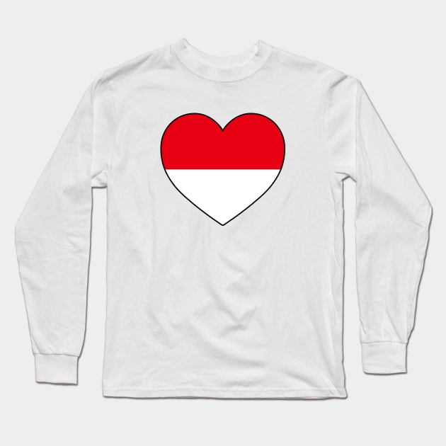 Heart - Indonesia Long Sleeve T-Shirt by Tridaak